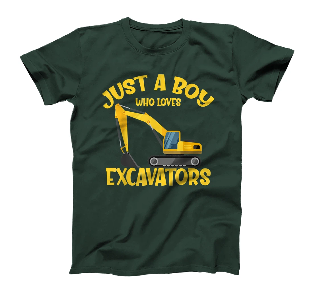 Just a Boy Who Loves Excavators - Funny Excavator Gift T-Shirt
