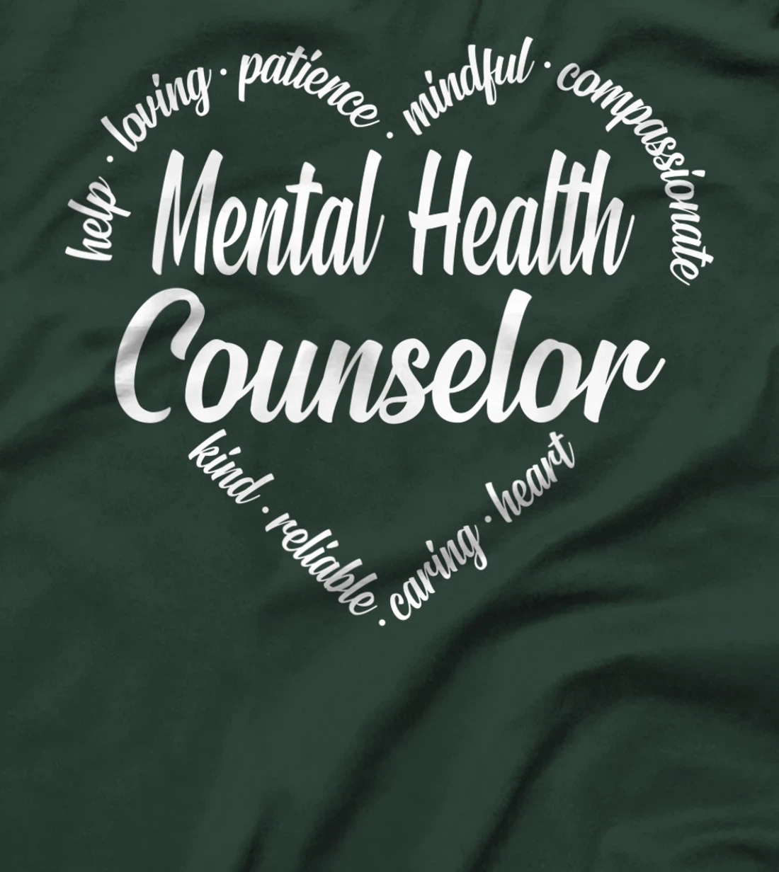 Mental Health Counselor Heart Word Cloud T-Shirt