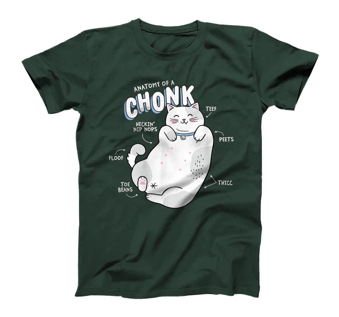 Funny Chonk Cat Meme, Anatomy of a Chonk T-Shirt