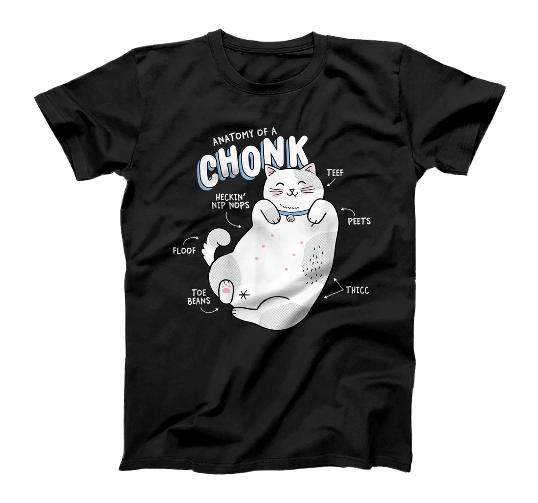 Funny Chonk Cat Meme, Anatomy of a Chonk T-Shirt