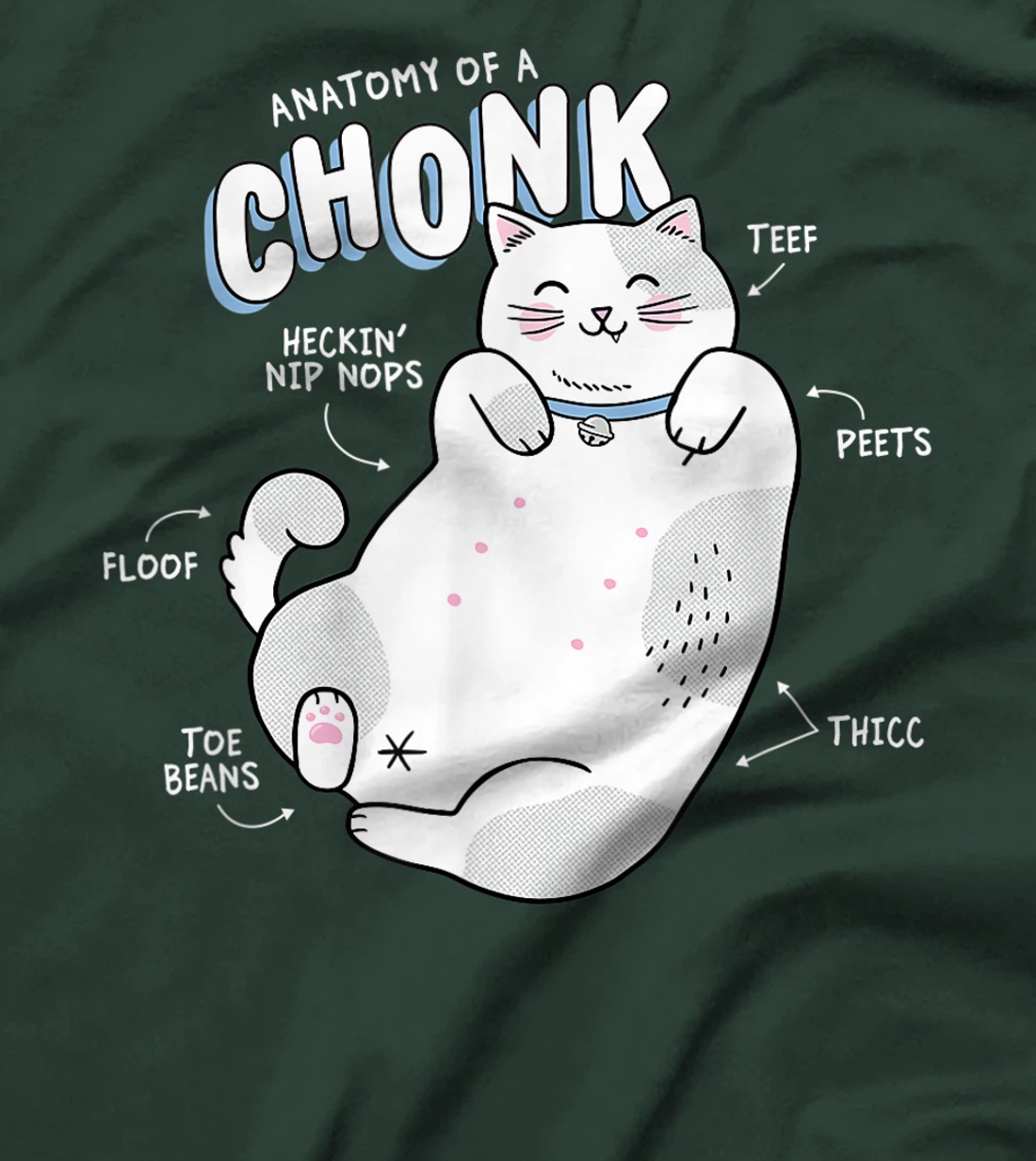 Funny Chonk Cat Meme, Anatomy of a Chonk T-Shirt