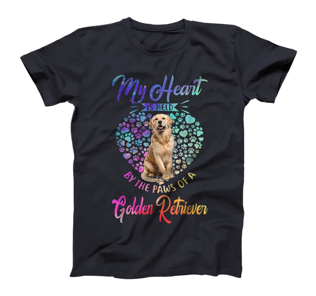 Dog Lover - My Heart Is Held By The Paws Of Golden Retriever T-Shirt