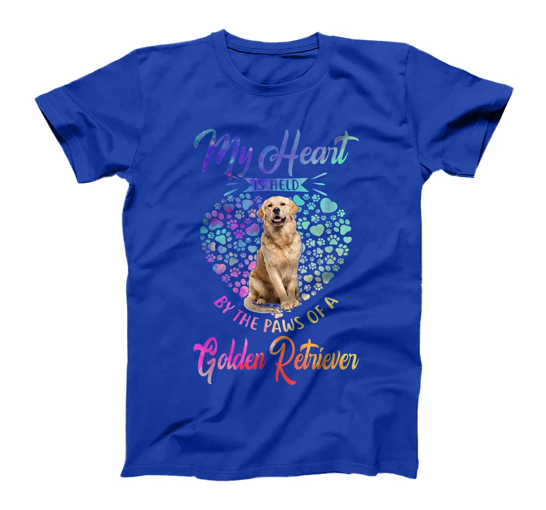 Dog Lover - My Heart Is Held By The Paws Of Golden Retriever T-Shirt