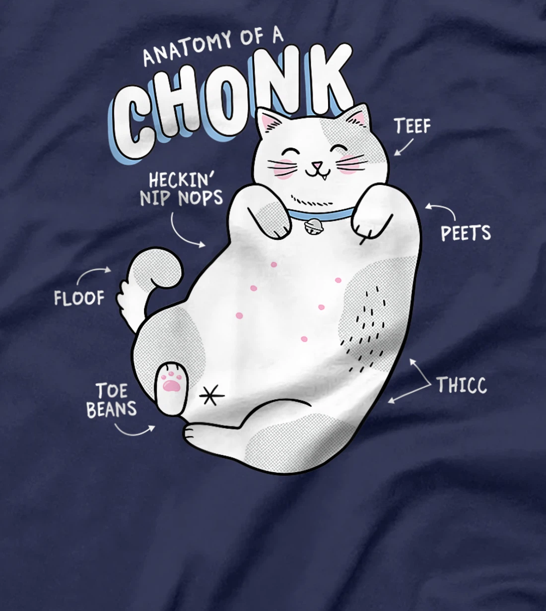 Funny Chonk Cat Meme, Anatomy of a Chonk T-Shirt