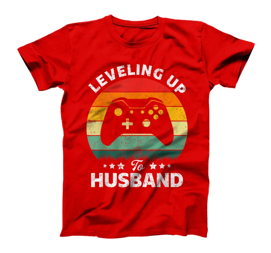 Leveling up to husband Gift Engagement for Video Game Lovers T-Shirt