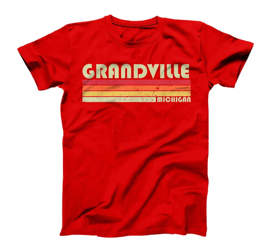 GRANDVILLE MI MICHIGAN Funny City Home Roots Gift Retro 80s T-Shirt