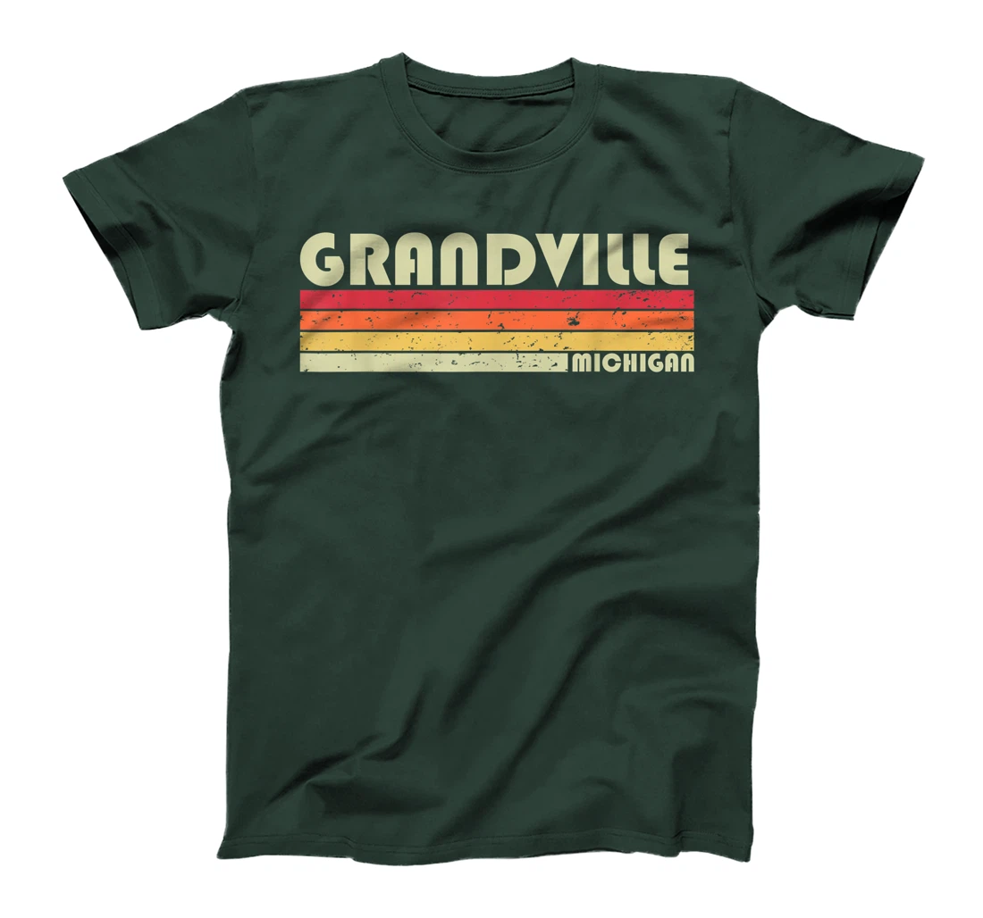 GRANDVILLE MI MICHIGAN Funny City Home Roots Gift Retro 80s T-Shirt