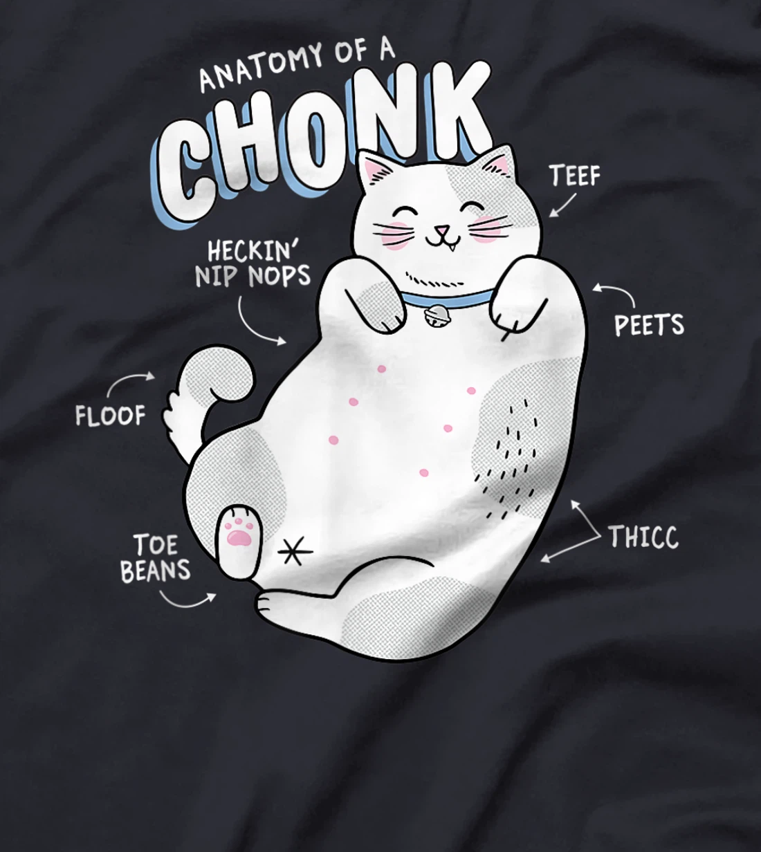 Funny Chonk Cat Meme, Anatomy of a Chonk T-Shirt