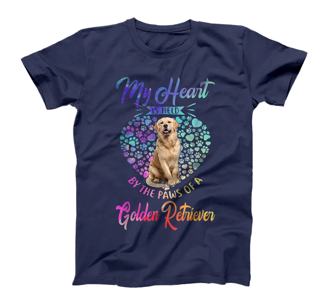 Dog Lover - My Heart Is Held By The Paws Of Golden Retriever T-Shirt