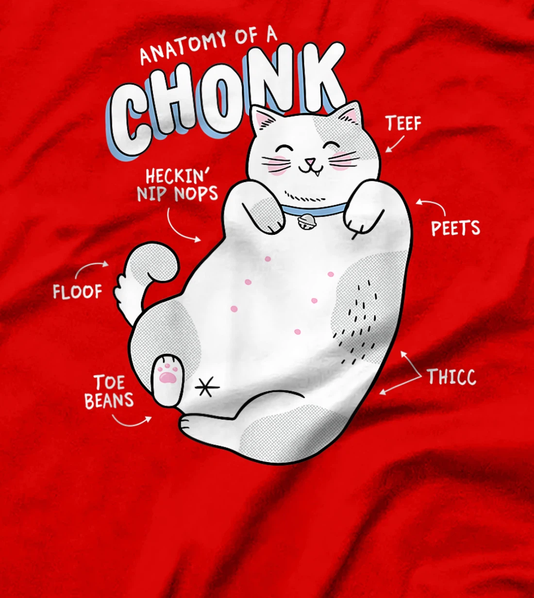 Funny Chonk Cat Meme, Anatomy of a Chonk T-Shirt