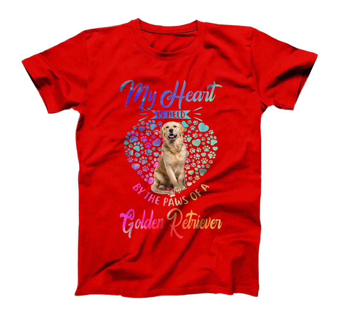 Dog Lover - My Heart Is Held By The Paws Of Golden Retriever T-Shirt