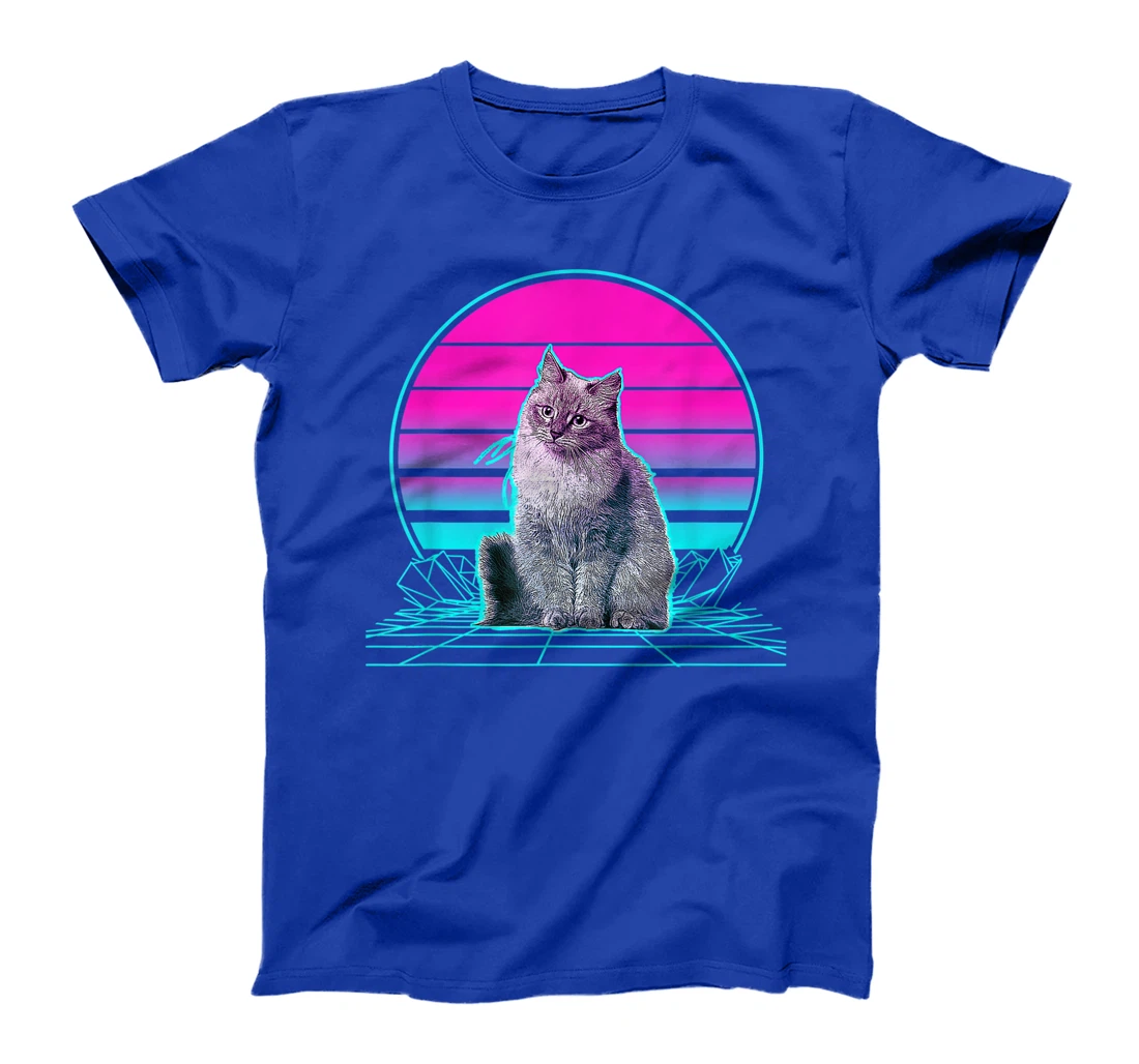 Vintage Retro Sunset Siberian Cat T-Shirt