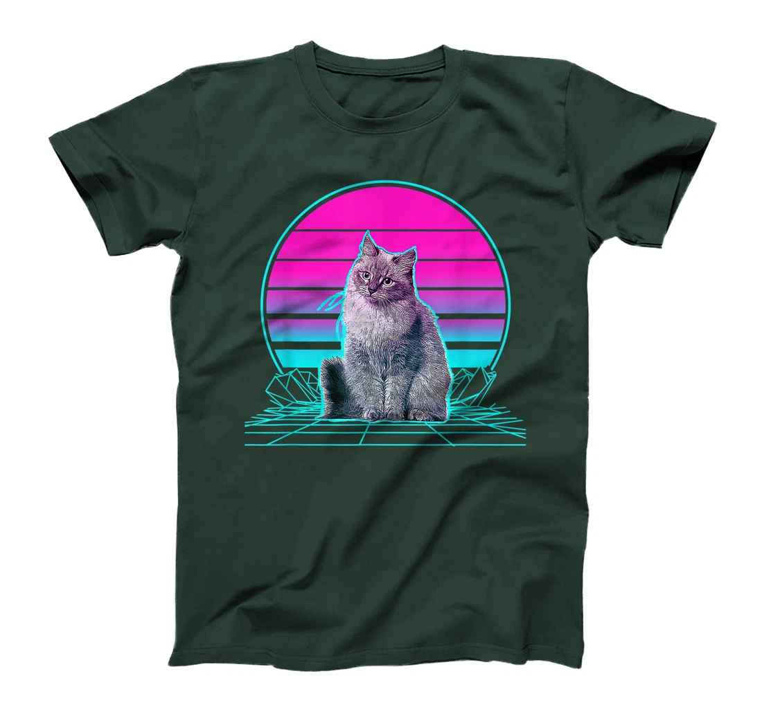 Vintage Retro Sunset Siberian Cat T-Shirt