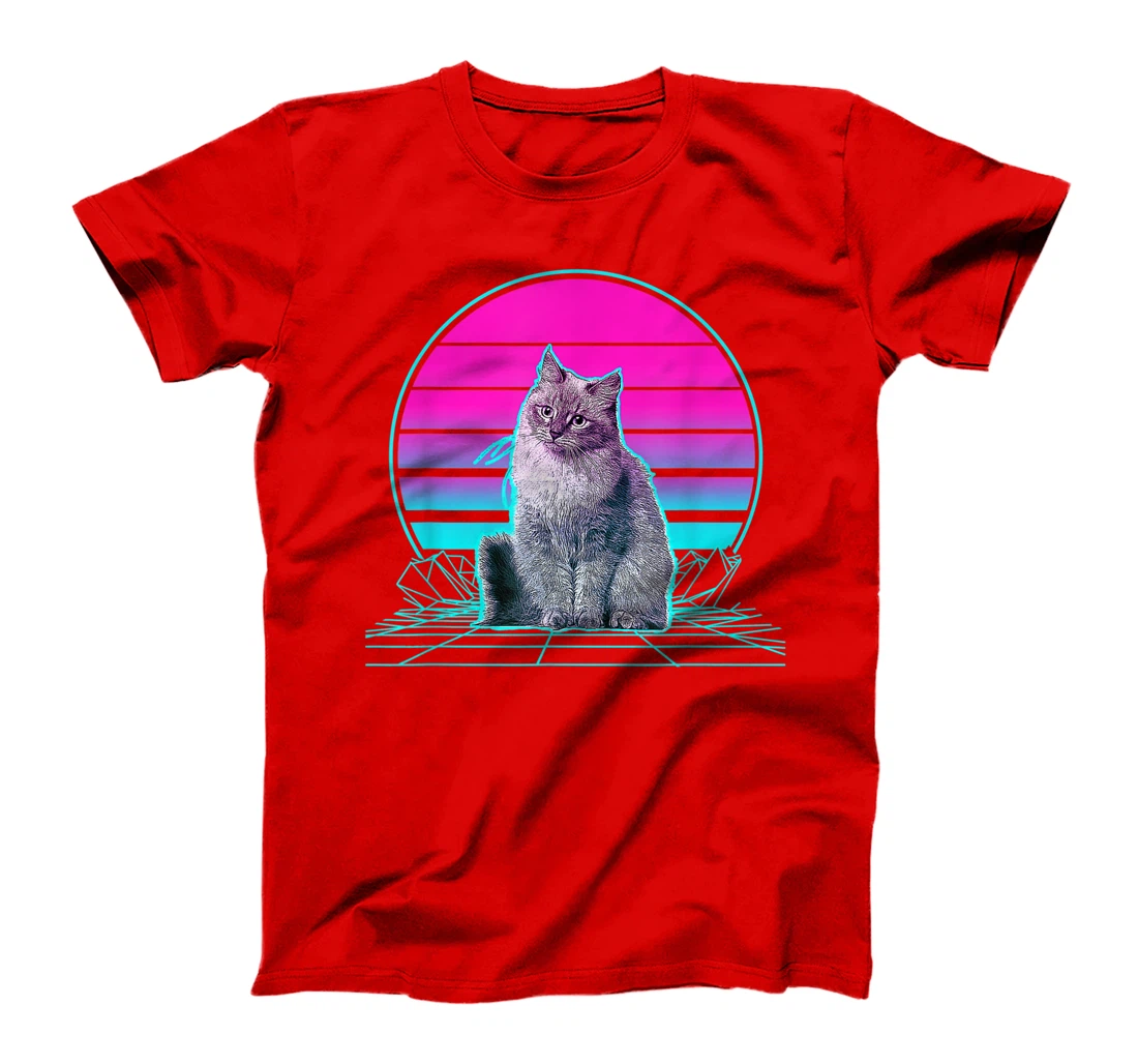 Vintage Retro Sunset Siberian Cat T-Shirt