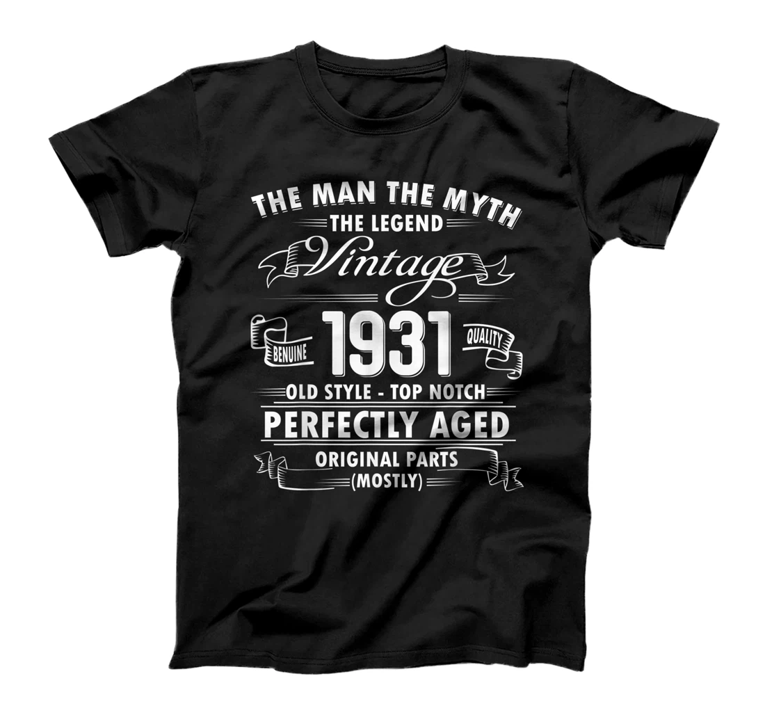 Mens Man Myth Legend 1931-90th Bday Gifts For 90 Years Old T-Shirt