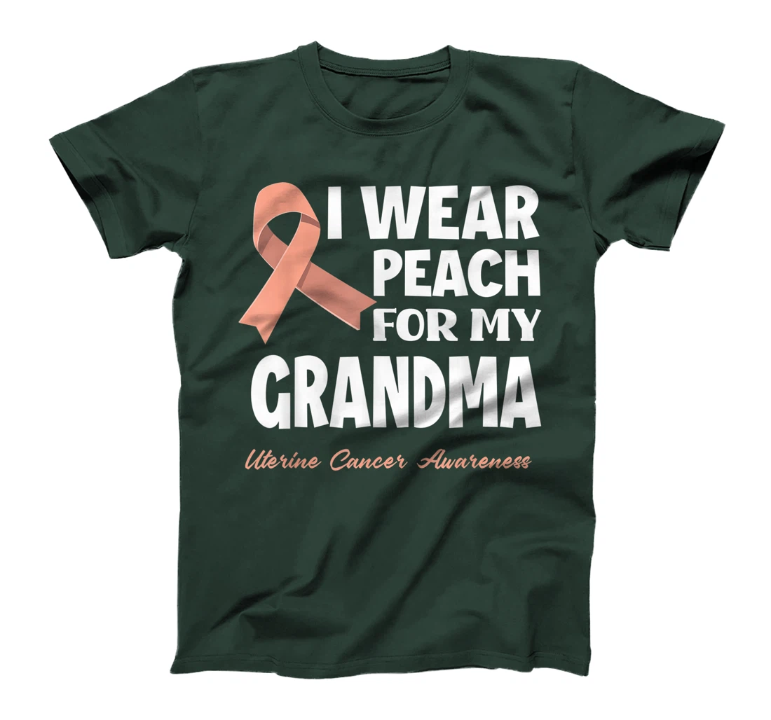 I Wear Peach For My Grandma Granny Uterine Cancer Awareness T-Shirt