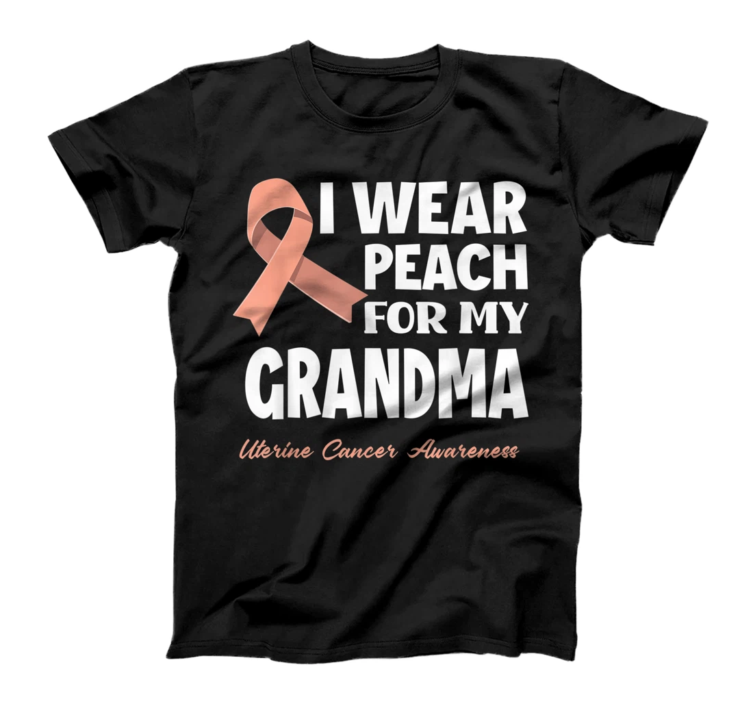 I Wear Peach For My Grandma Granny Uterine Cancer Awareness T-Shirt