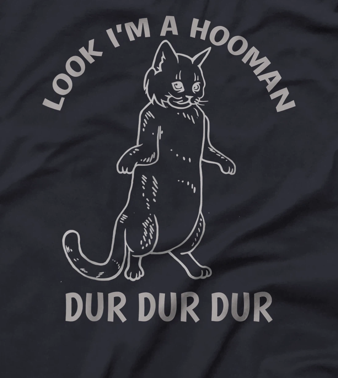 Look I'm A Hooman Dur Dur shirt Cat Lovers Cat Standing up T-Shirt