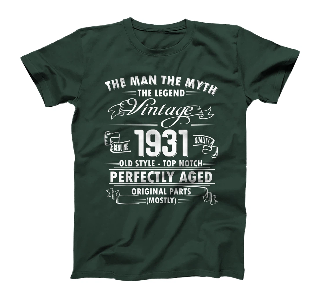 Mens Man Myth Legend 1931-90th Bday Gifts For 90 Years Old T-Shirt