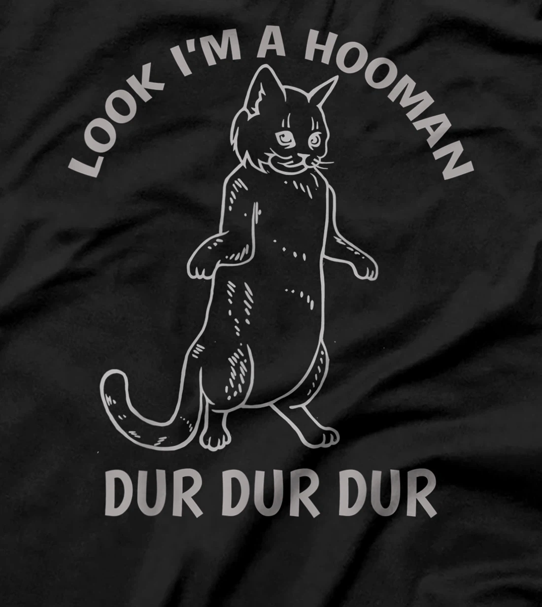 Look I'm A Hooman Dur Dur shirt Cat Lovers Cat Standing up T-Shirt