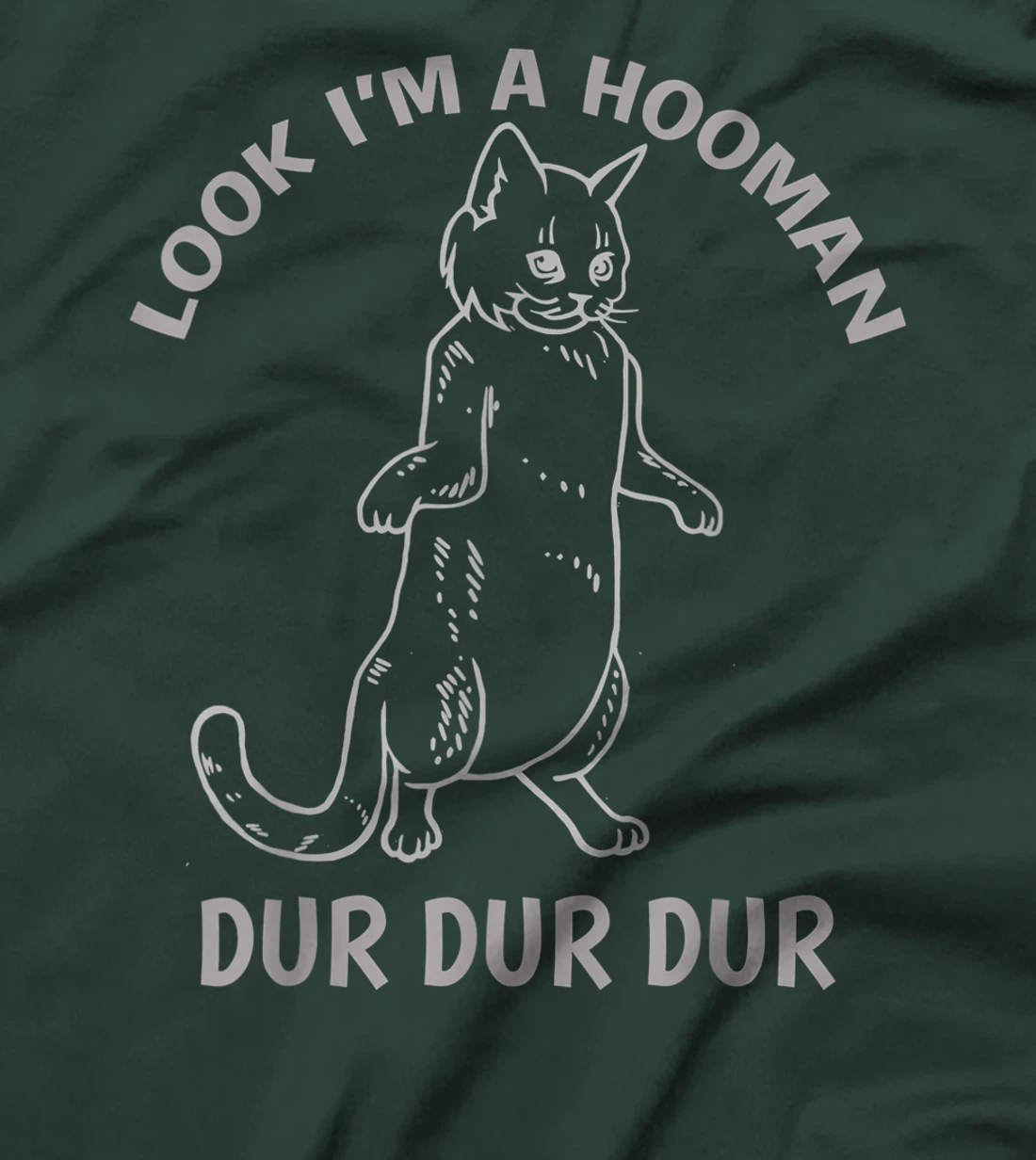 Look I'm A Hooman Dur Dur shirt Cat Lovers Cat Standing up T-Shirt