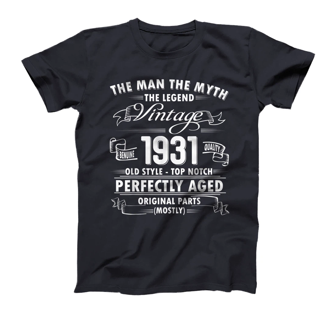 Mens Man Myth Legend 1931-90th Bday Gifts For 90 Years Old T-Shirt