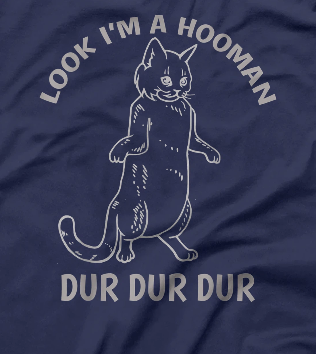 Look I'm A Hooman Dur Dur shirt Cat Lovers Cat Standing up T-Shirt