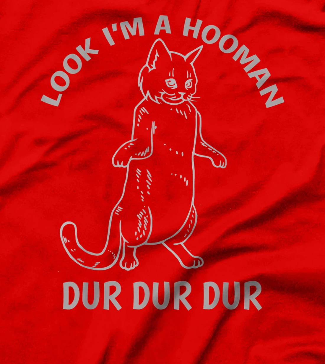 Look I'm A Hooman Dur Dur shirt Cat Lovers Cat Standing up T-Shirt