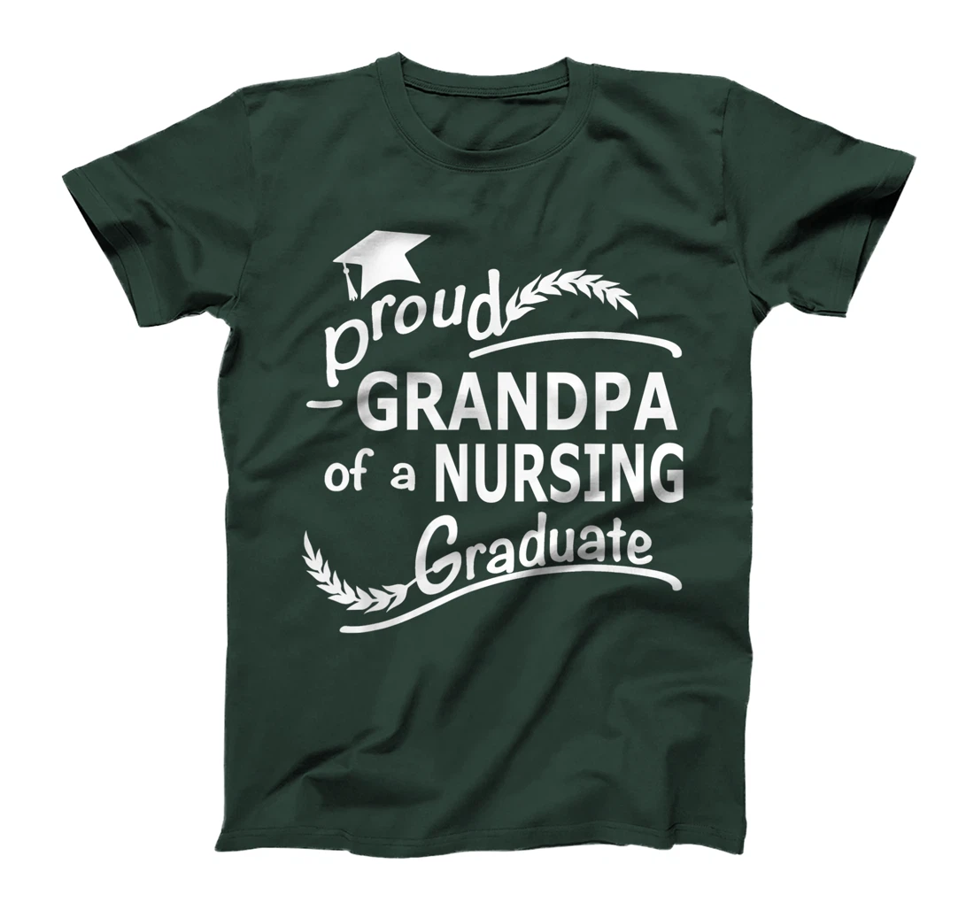 Mens Proud Grandpa Of Nursing Graduate Nursing School Graduation T-Shirt