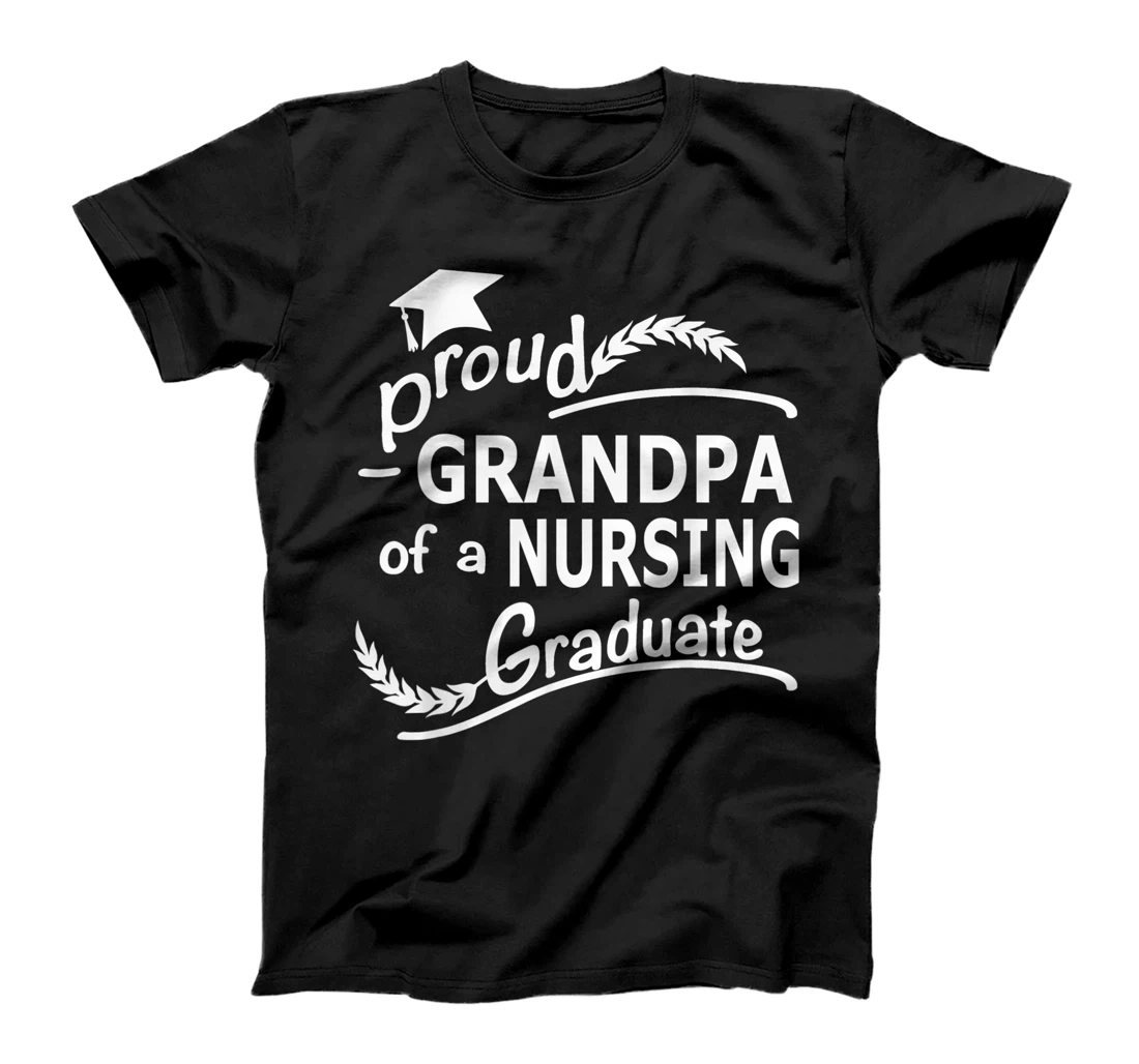 Mens Proud Grandpa Of Nursing Graduate Nursing School Graduation T-Shirt