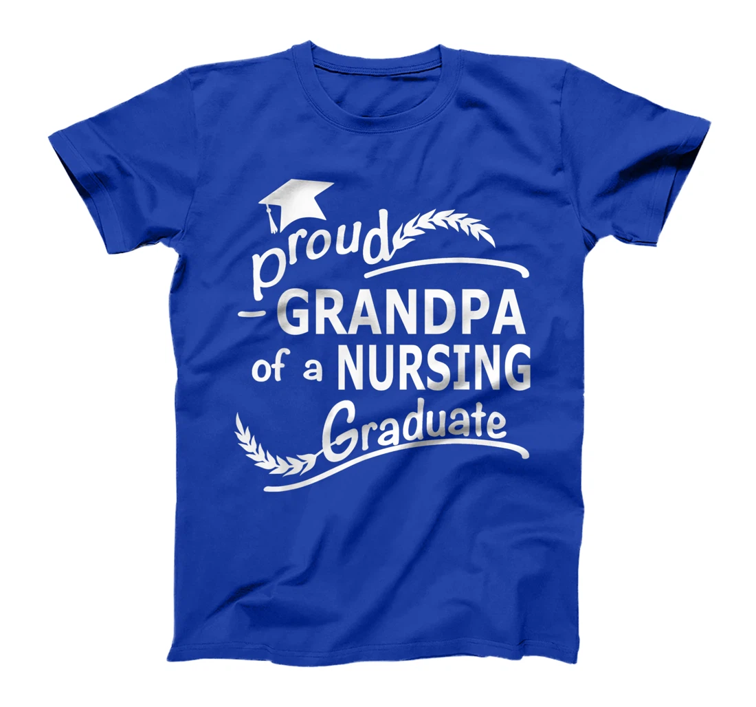 Mens Proud Grandpa Of Nursing Graduate Nursing School Graduation T-Shirt