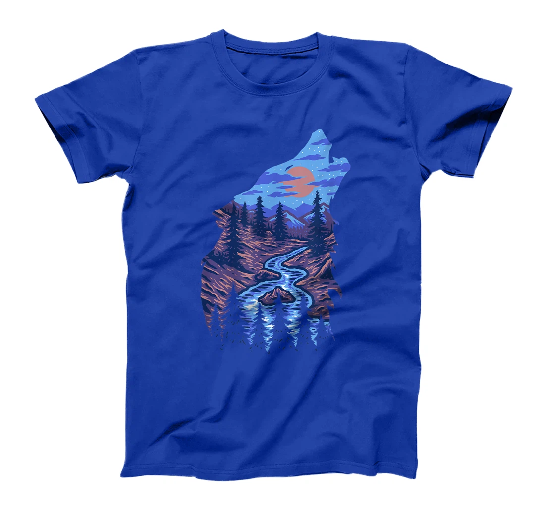 Lone Wolf Survives The Mountain Silhouette Art Wildlife T-Shirt