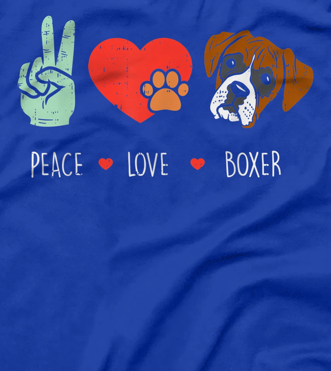 Peace Love Boxer Cute Animal Pet Dog Lover Hippie Hippy Gift T-Shirt