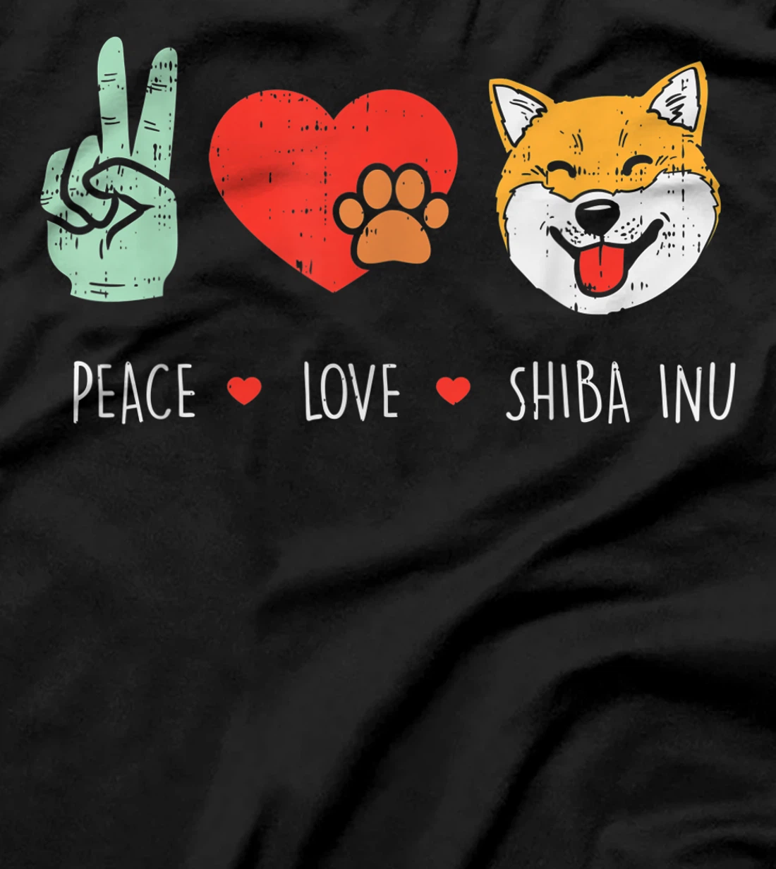 Peace Love Shiba Inu Cute Japanese Pet Dog Doge Meme Gift T-Shirt