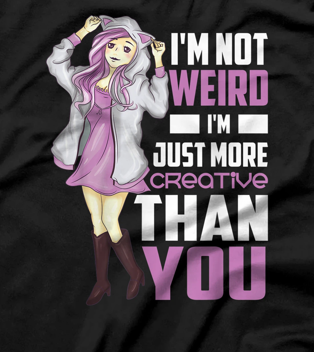 Cool Not Weird Funny Japanese Anime Gift Women Kawaii Japan T-Shirt