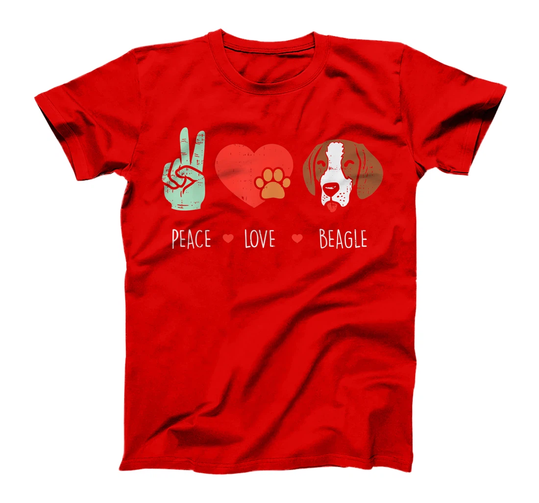 Peace Love Beagle Animal Pet Hound Dog Hippie Hippy Gift T-Shirt