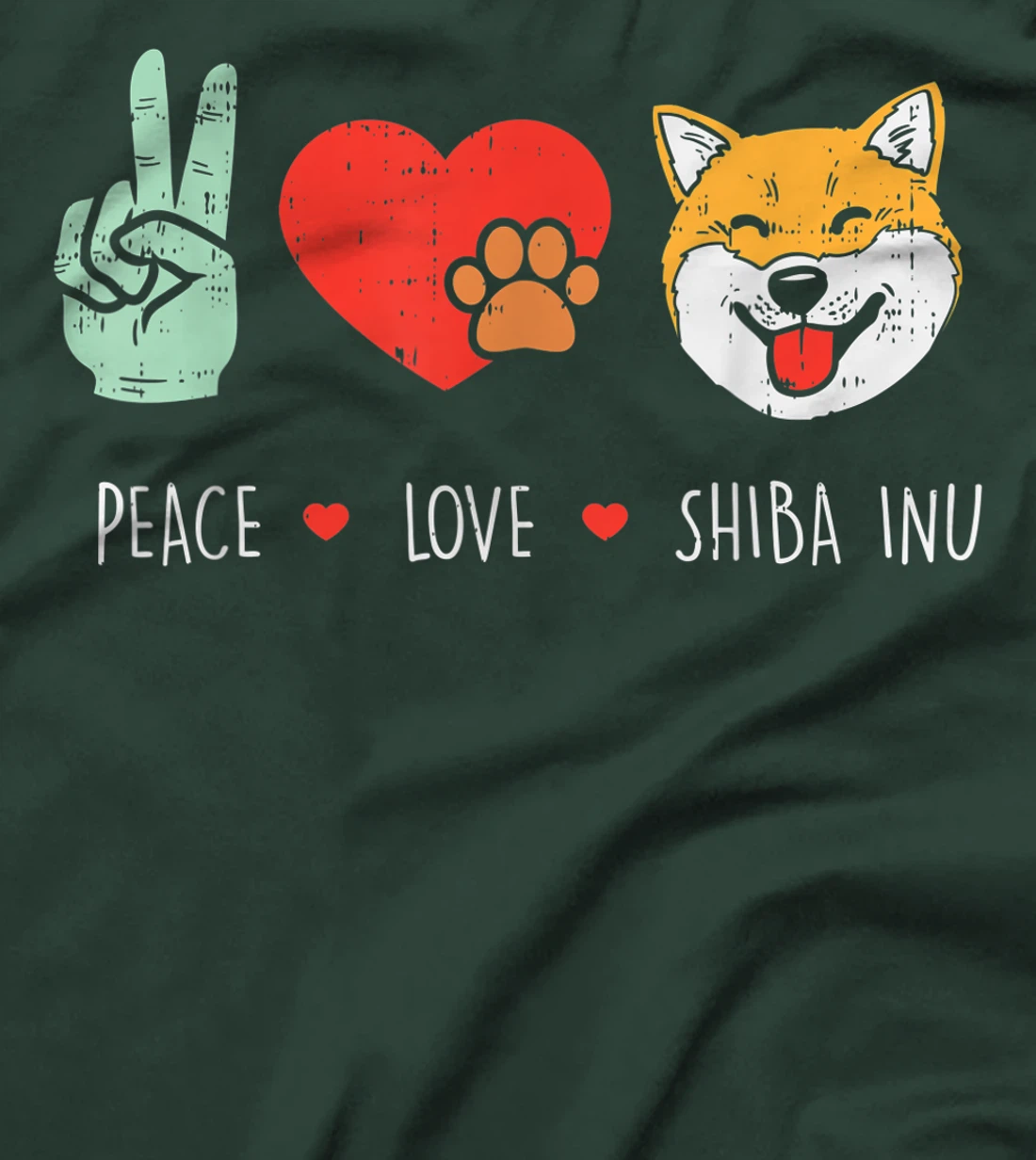 Peace Love Shiba Inu Cute Japanese Pet Dog Doge Meme Gift T-Shirt