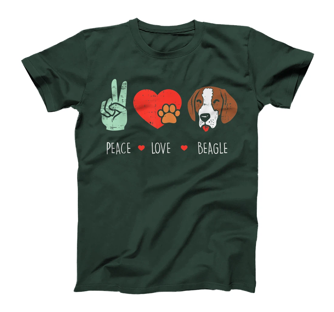 Peace Love Beagle Animal Pet Hound Dog Hippie Hippy Gift T-Shirt