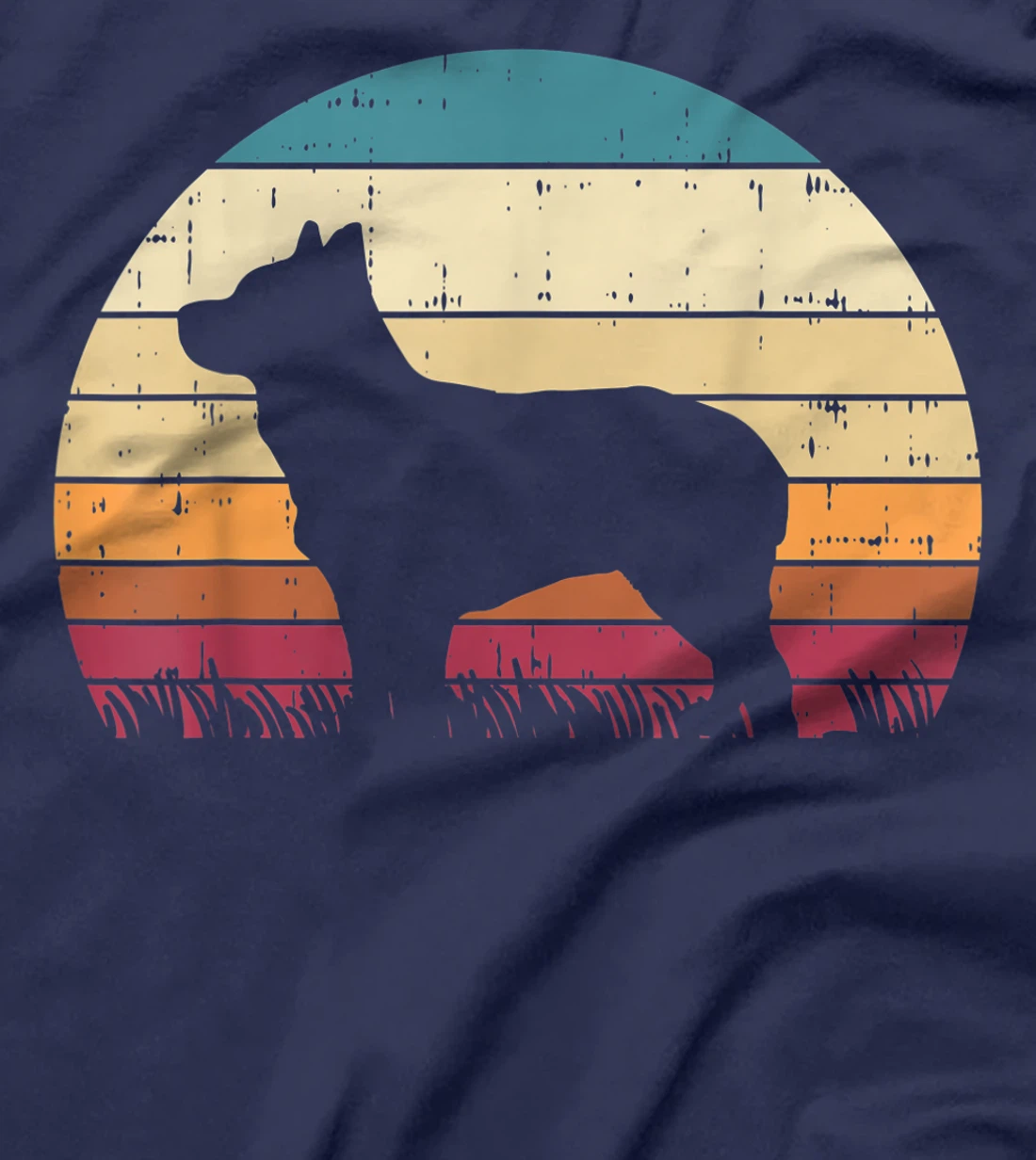 Heeler Sunset Retro Animal Pet Australian Cattle Dog Gift T-Shirt