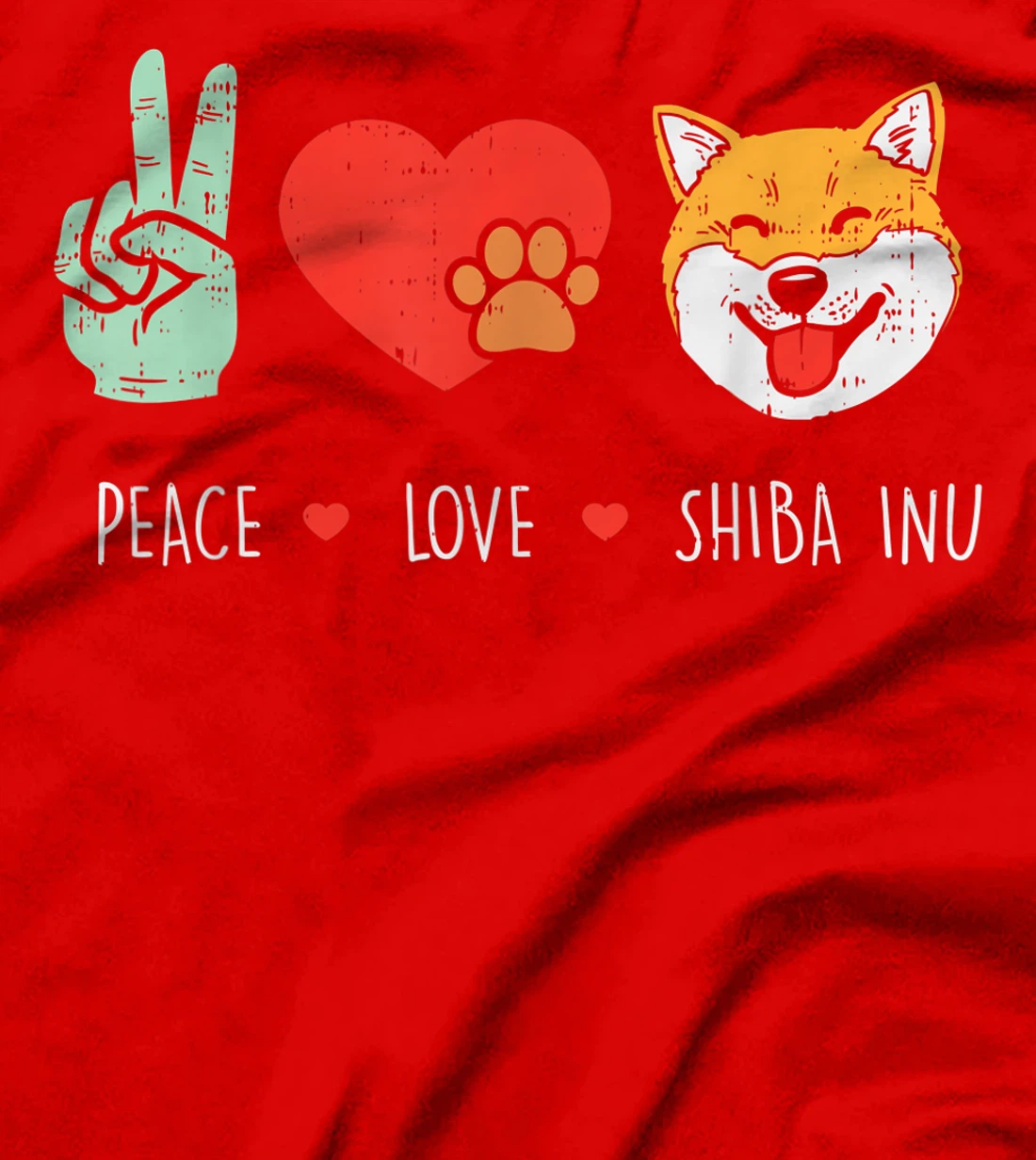 Peace Love Shiba Inu Cute Japanese Pet Dog Doge Meme Gift T-Shirt