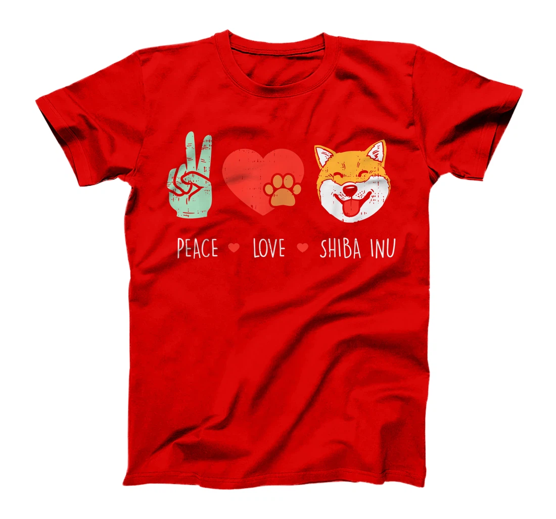Peace Love Shiba Inu Cute Japanese Pet Dog Doge Meme Gift T-Shirt