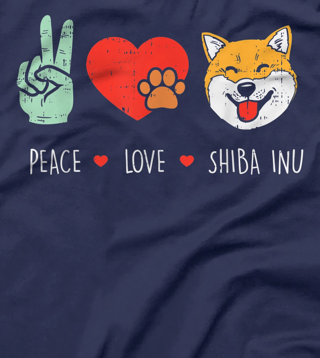 Peace Love Shiba Inu Cute Japanese Pet Dog Doge Meme Gift T-Shirt