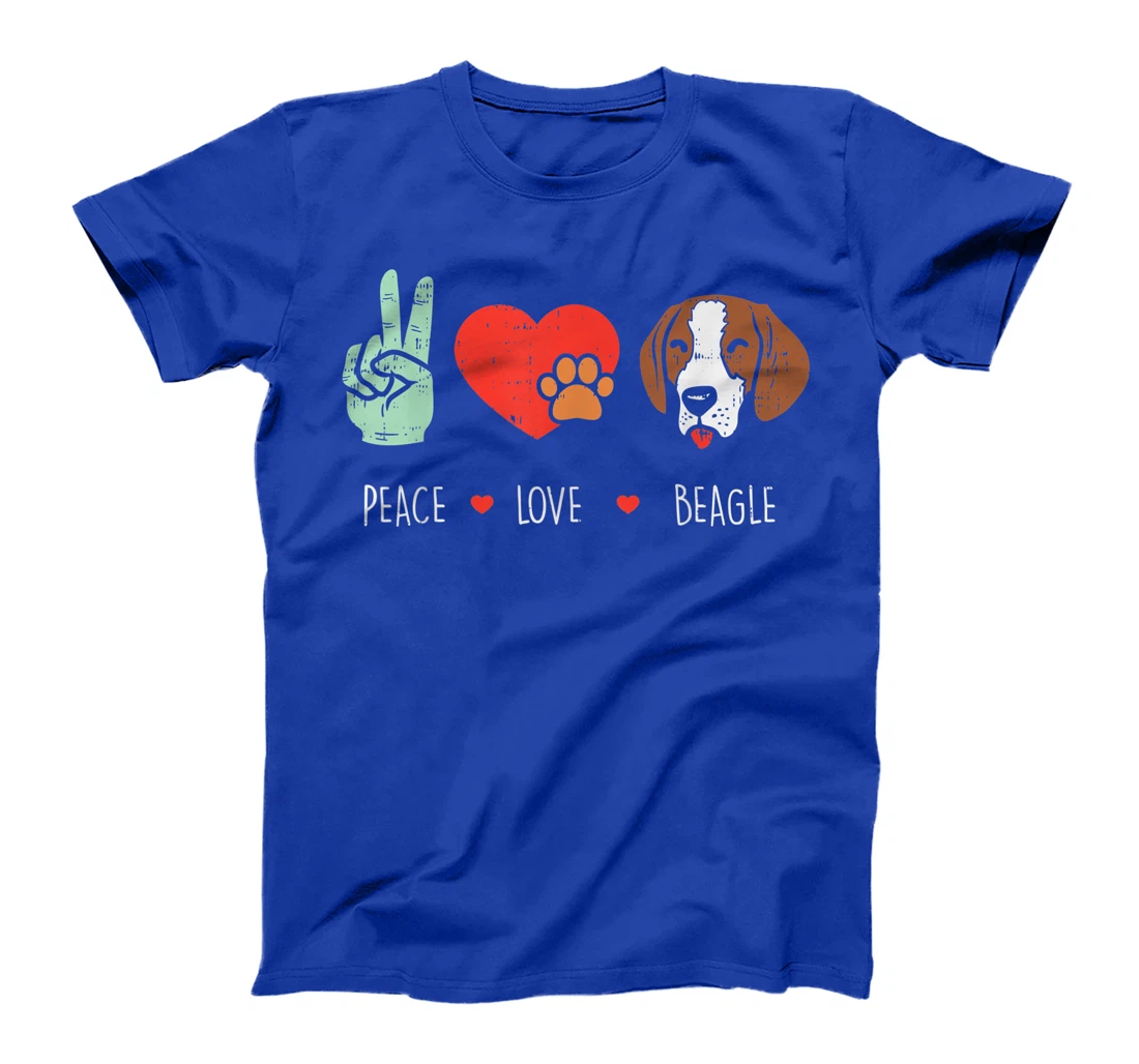 Peace Love Beagle Animal Pet Hound Dog Hippie Hippy Gift T-Shirt