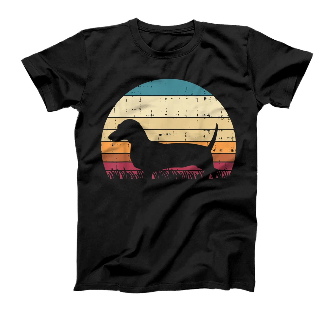 Dachshund Silhouette Sunset Retro Animal Pet Weiner Dog Gift T-Shirt