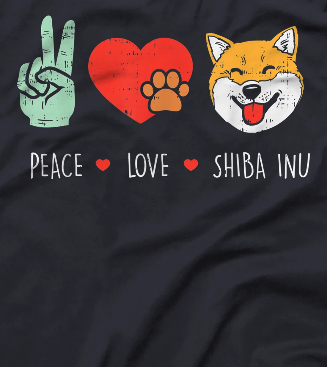 Peace Love Shiba Inu Cute Japanese Pet Dog Doge Meme Gift T-Shirt