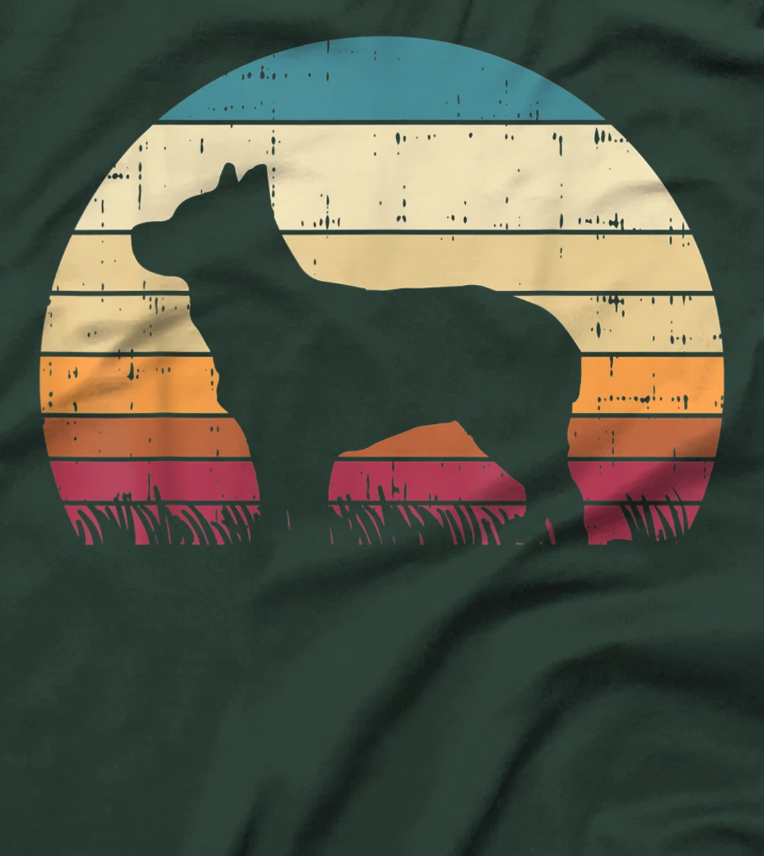 Heeler Sunset Retro Animal Pet Australian Cattle Dog Gift T-Shirt