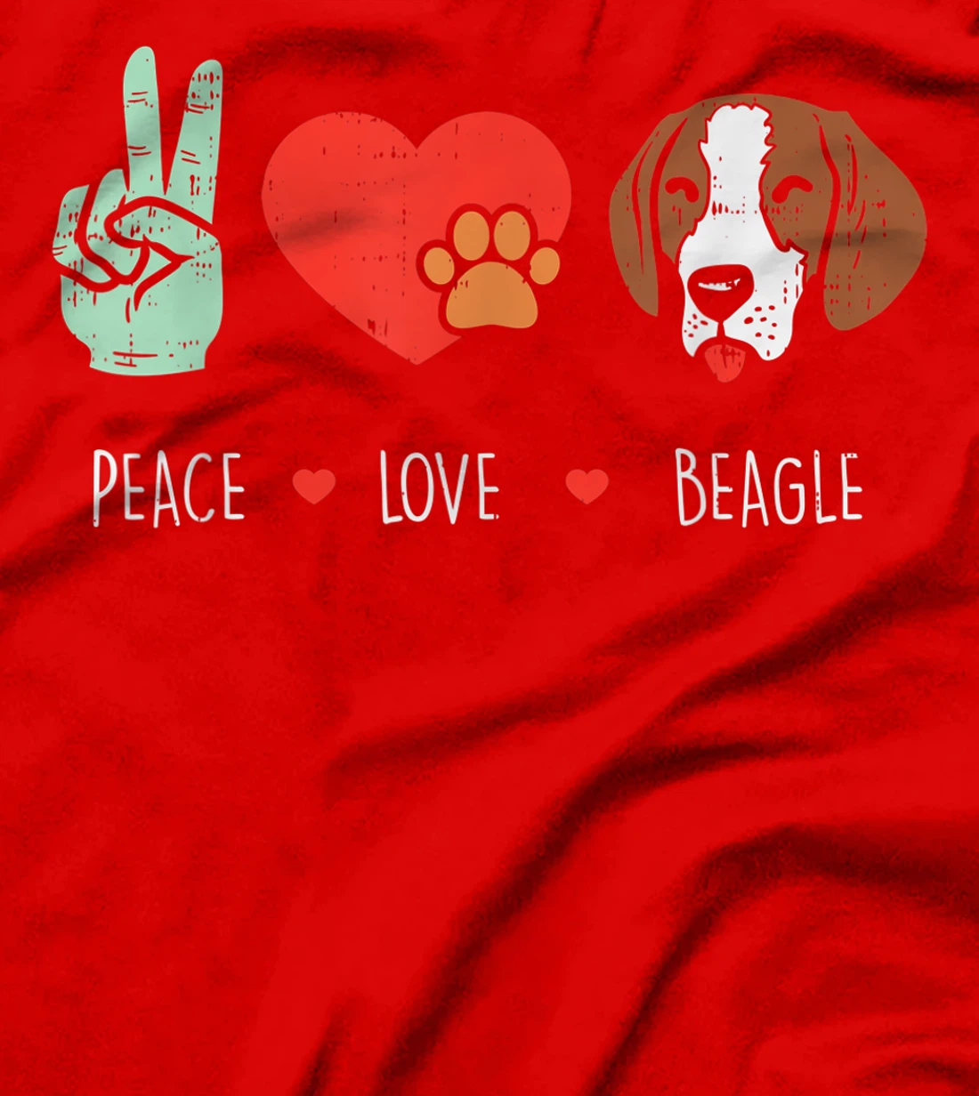 Peace Love Beagle Animal Pet Hound Dog Hippie Hippy Gift T-Shirt