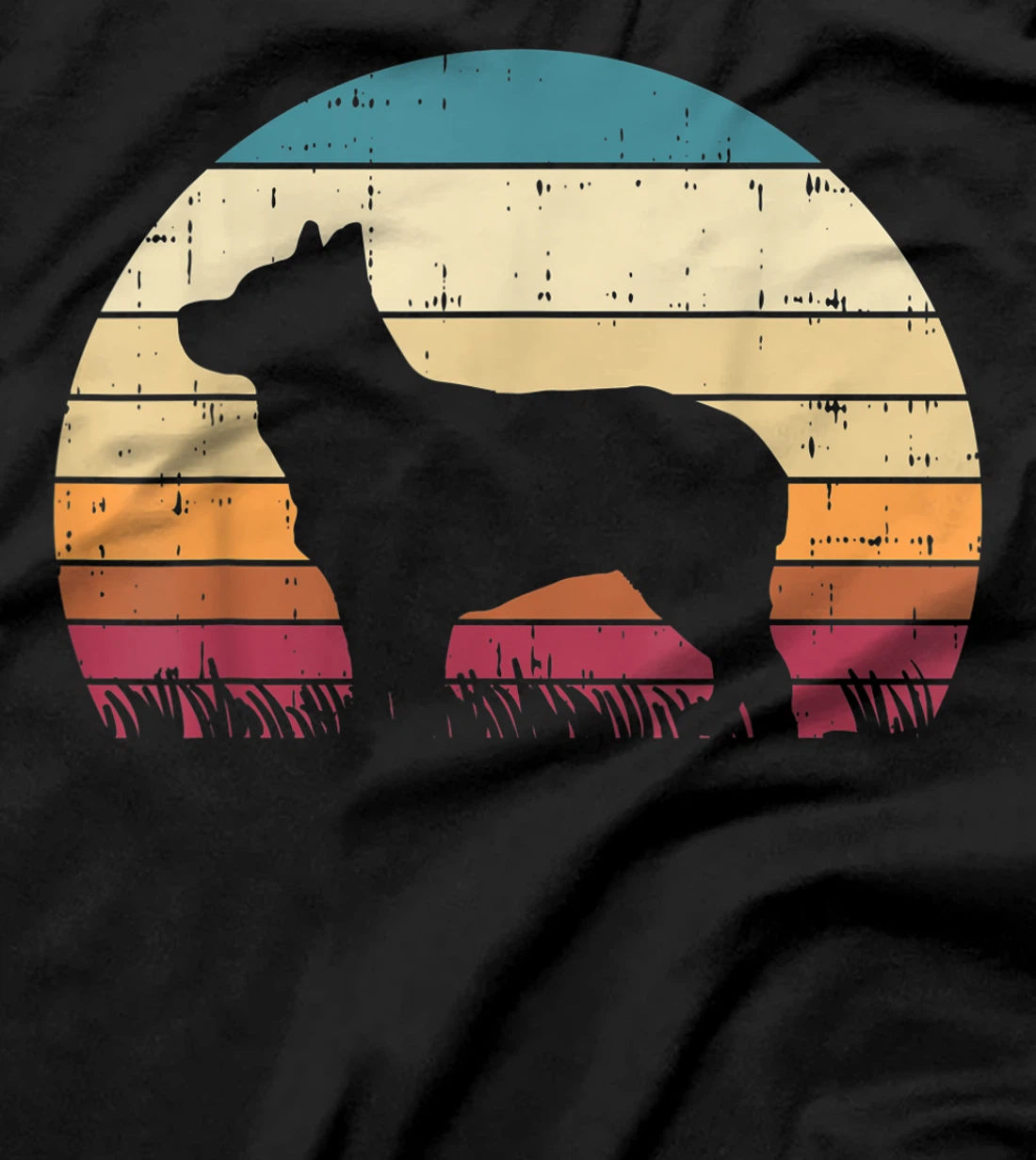Heeler Sunset Retro Animal Pet Australian Cattle Dog Gift T-Shirt