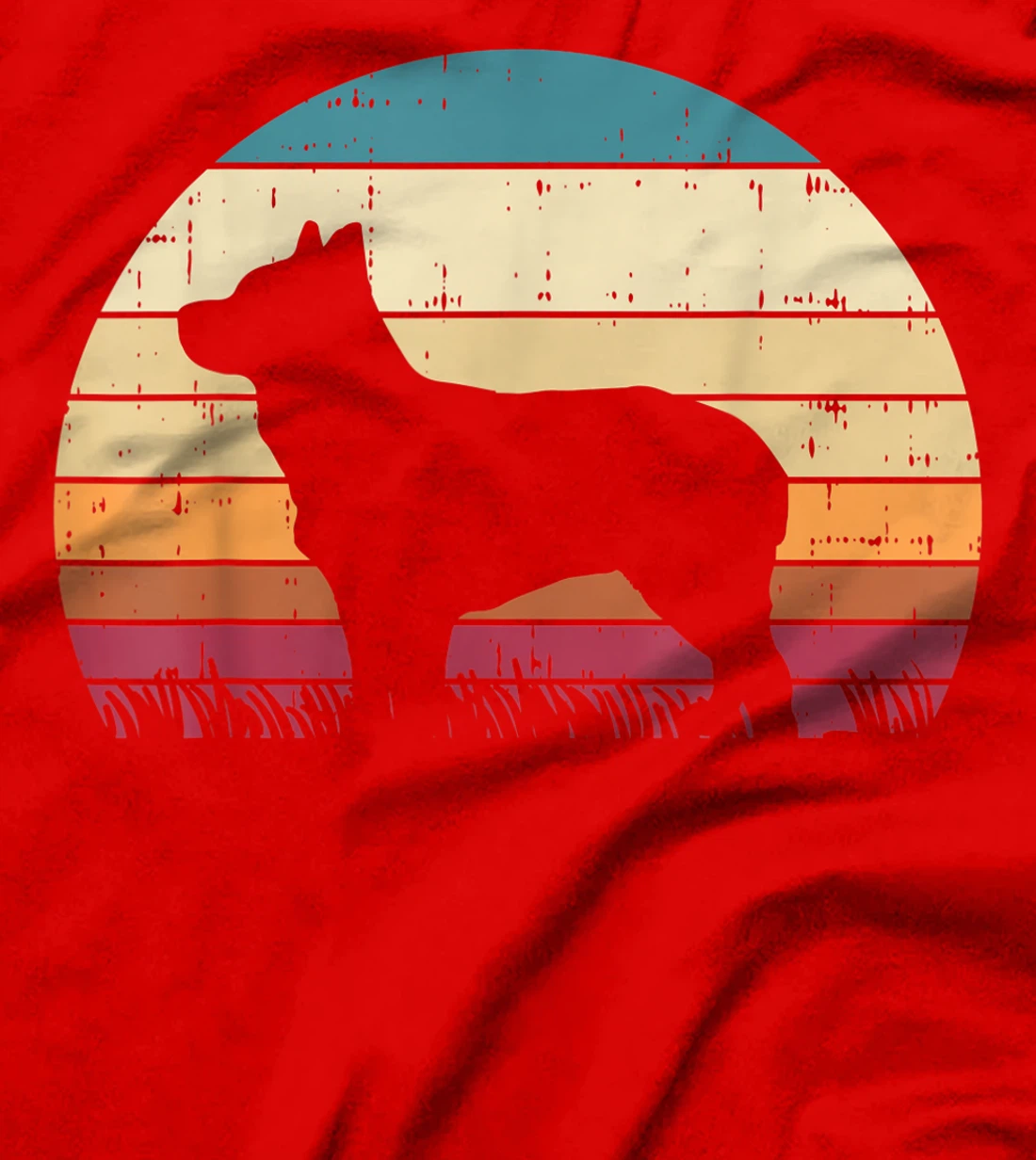 Heeler Sunset Retro Animal Pet Australian Cattle Dog Gift T-Shirt