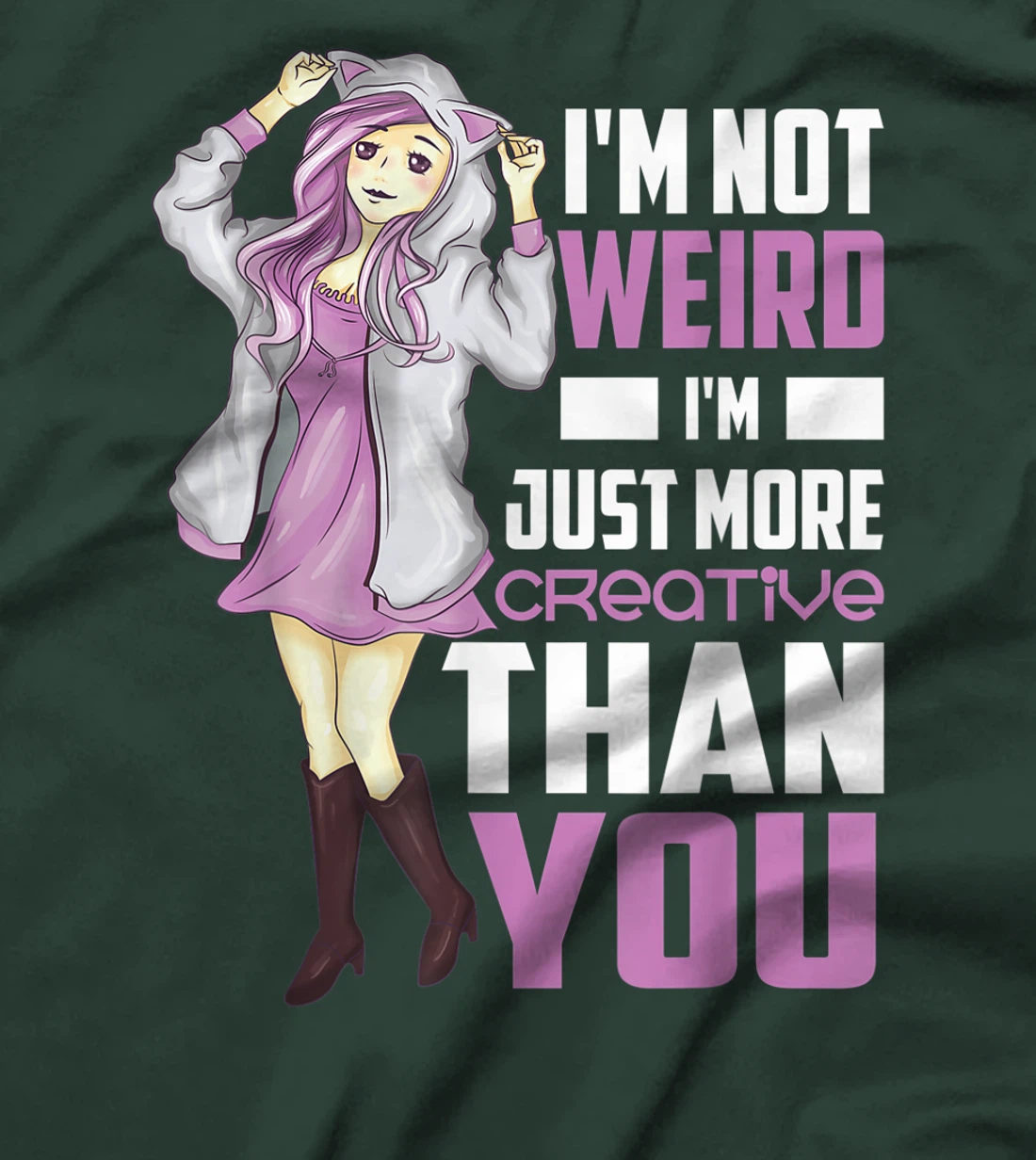 Cool Not Weird Funny Japanese Anime Gift Women Kawaii Japan T-Shirt